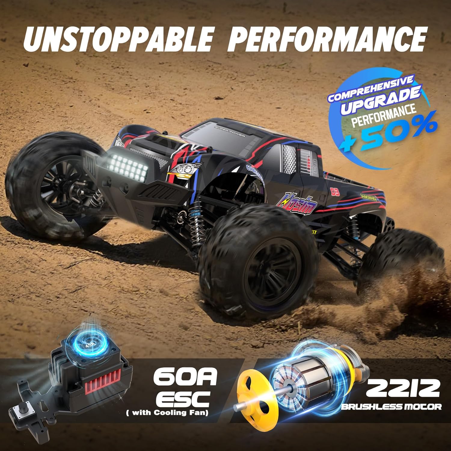 60+ KMH Brushless RC Monster T - Rc Hobby Grade Monster Truck 评论和价格